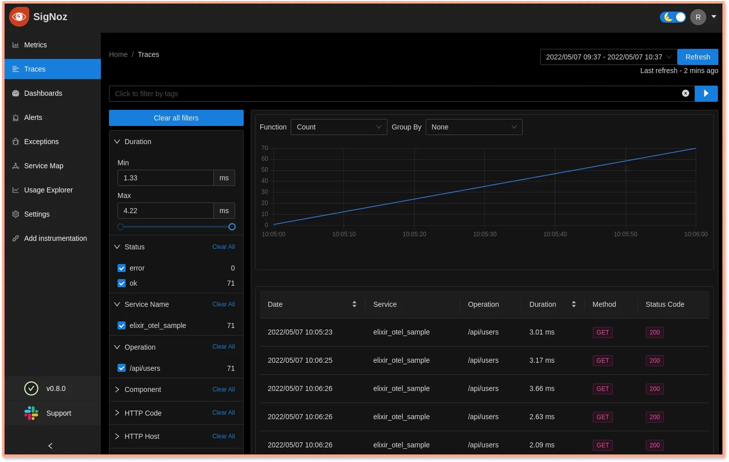 Analyze your trace data with powerful filters