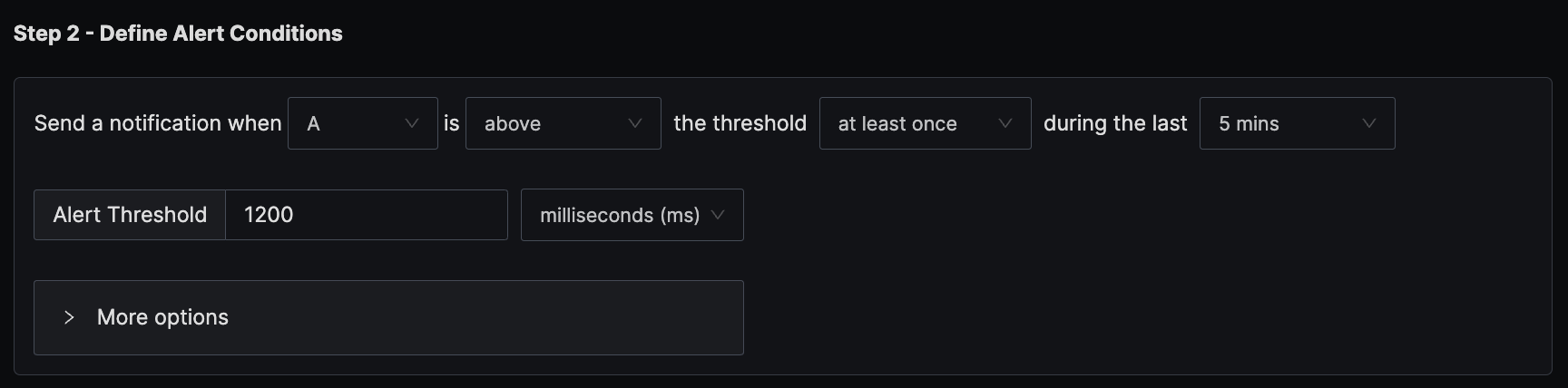 metrics builder query for latency