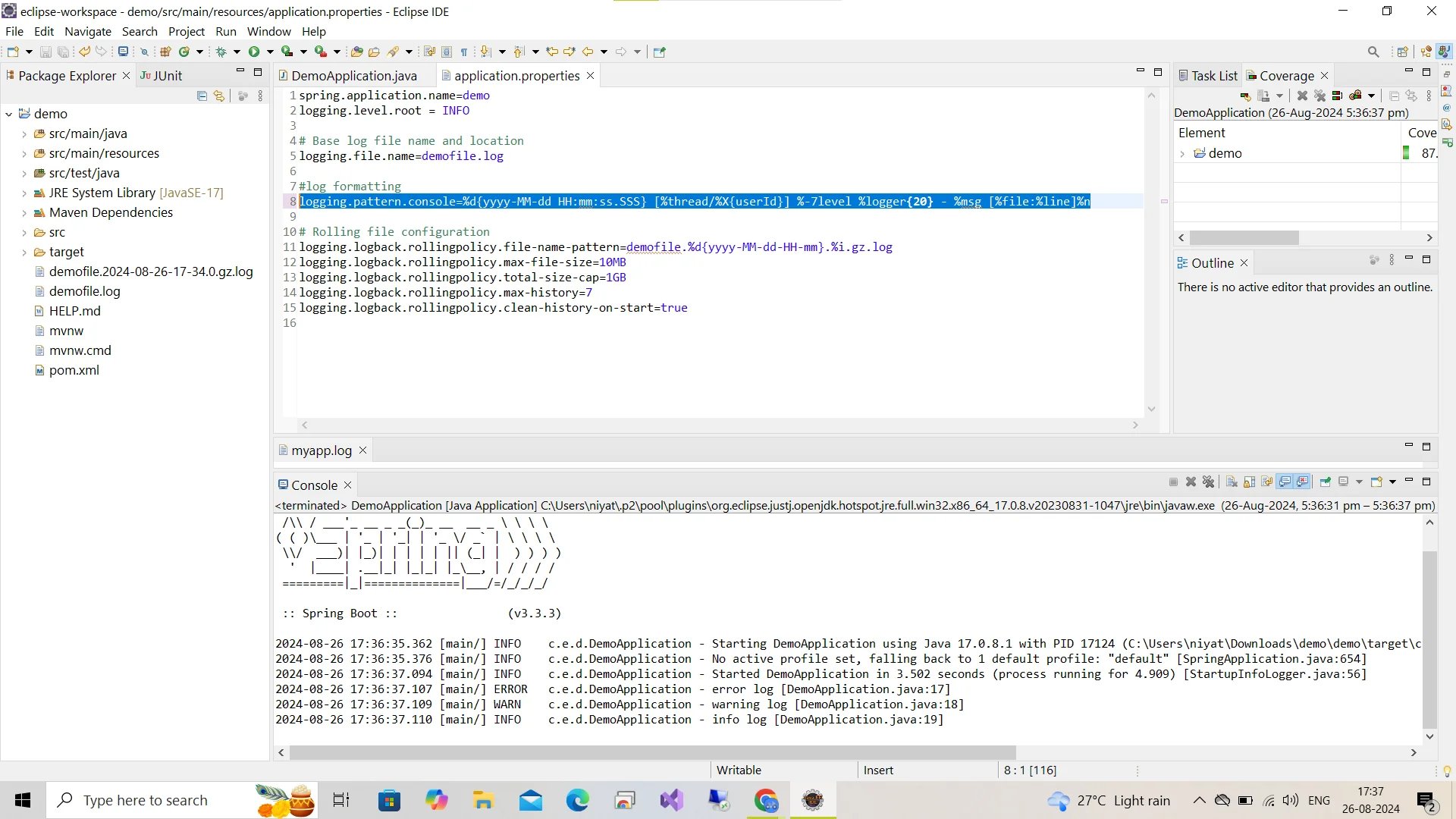 Customizing Log Format and Patterns