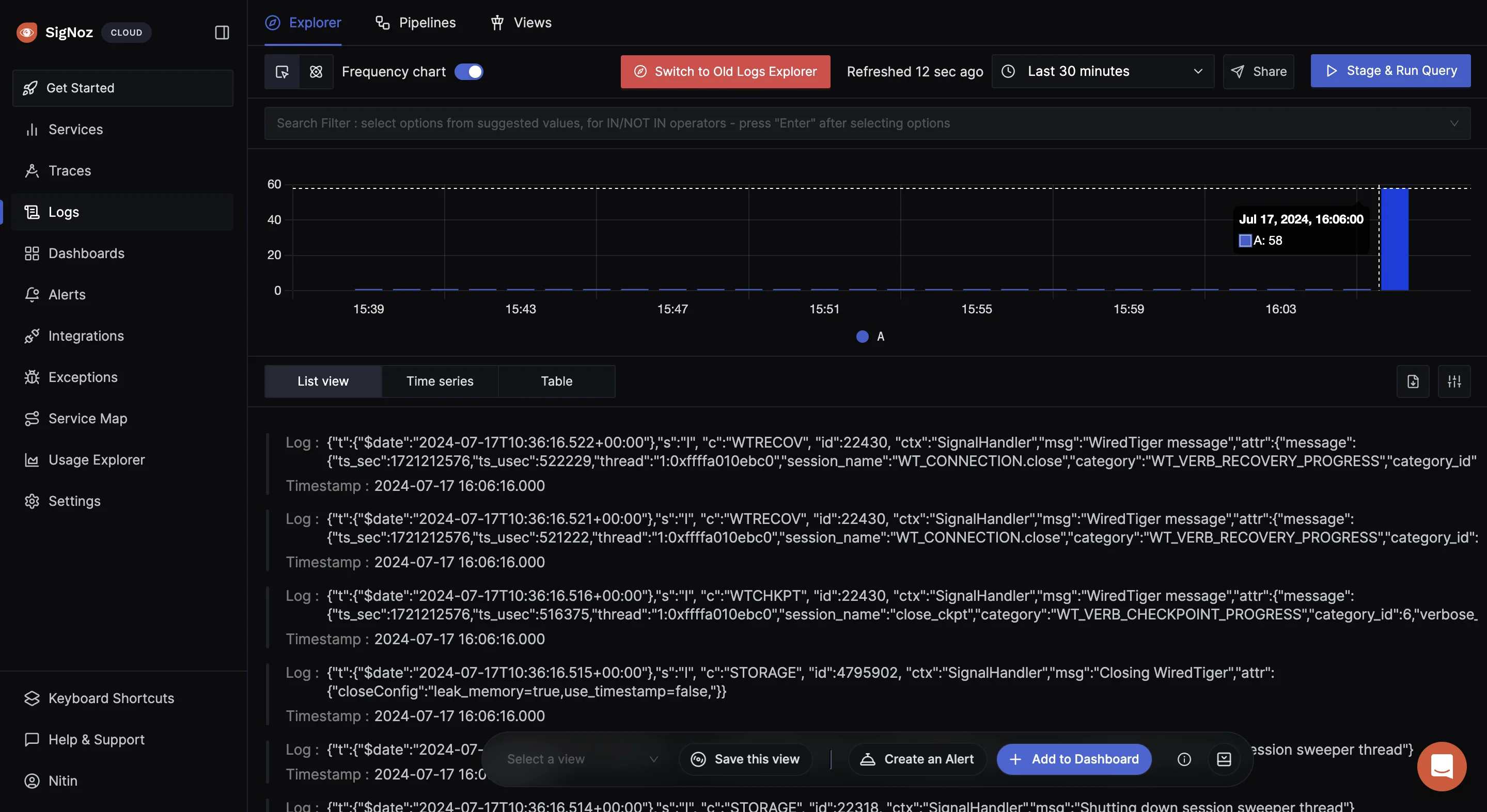 Docker logs sent to SigNoz